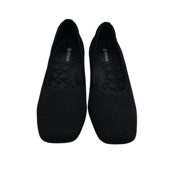 Vivaia Margot Wedge Pro Black Square Toe Wedge Heel Shoes Womens 41.5 US 10 - Picture 6 of 14